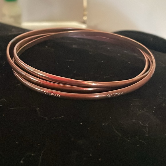 Vintage 1980s 8” Guess triple mixed metal copper bangle bracelets - Picture 4 of 11